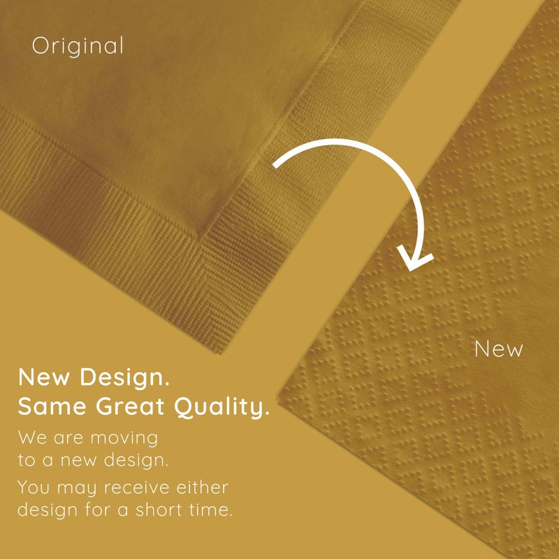 Creative Converting Touch of color 200Count 2-Ply Paper Beverage Napkins, Glittering Gold, 5" x 5" - Image 5